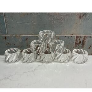 Clear Acrylic Napkin Ring Holders Set of 8